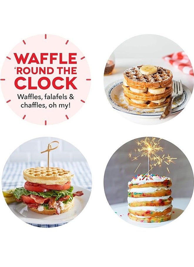 NIBEMINENT - Mini Waffle Maker - 4” Waffle Mold, Nonstick Waffle Iron with Quick Heat-Up, PTFE Nonstick Surface - Perfect Mini Waffle Maker for Kids and Families, Just Add Batter（Aqua） - Image 1