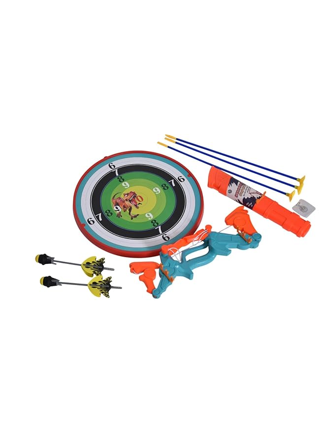 FUNFY Fybae001 Foldable Dino Theme Elbow Arrow And Dart Board Set Toy | Multicolor | Indoor/Outdoor Archery | Perfect For On The Go Adventures Or Backyard Battles And Birthday Gifting For Kids - Image 1
