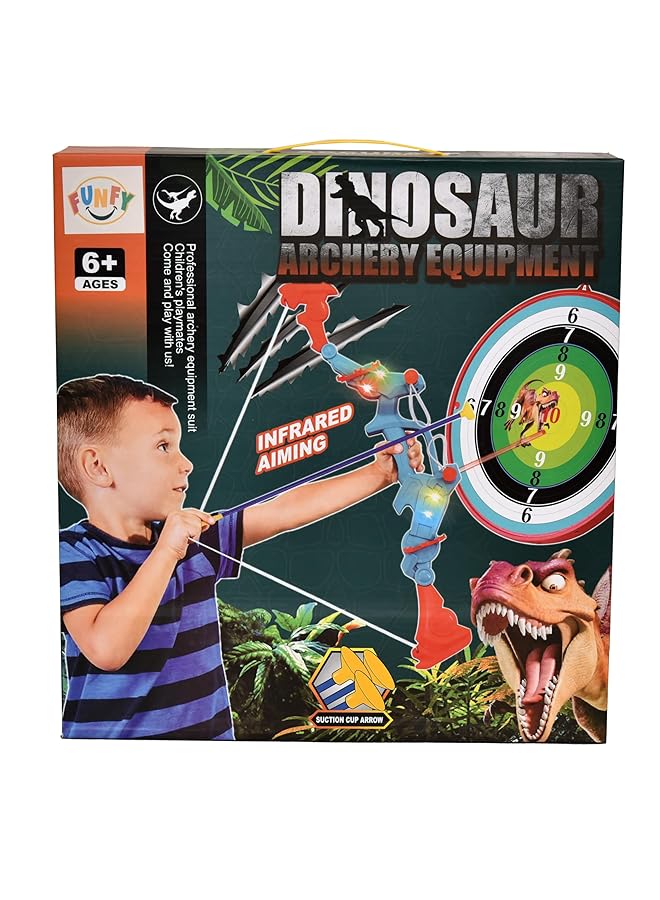 FUNFY Fybae001 Foldable Dino Theme Elbow Arrow And Dart Board Set Toy | Multicolor | Indoor/Outdoor Archery | Perfect For On The Go Adventures Or Backyard Battles And Birthday Gifting For Kids - Image 3