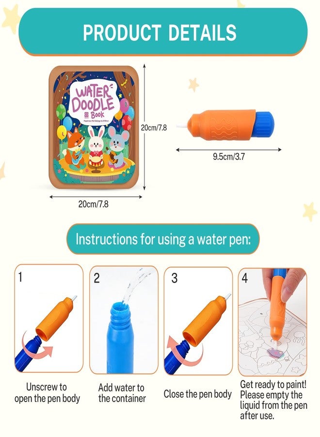 GAOUREL Reusable Water Painting Set for Cognitive Soothing Activities, Animal Patterns, Easy Clean, Ideal for Nursing Home & Home Care (8 Pics) - Image 4