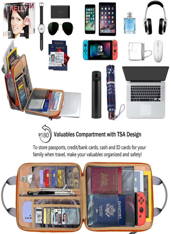 ZINZ Laptop Shoulder Bag 12.3-13 inch Case Sleeve, Expandable Handbag with Valuables Compartment Compatible with MacBook Air/Pro/Neo 13", iPad 12.9"/13"/11", Shockproof,Gray-Orange edge - Image 4