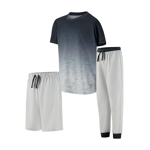 US Angels Boys Pajamas 3 Piece Set, big boys pj set, pajama pants for boys, pijama shorts, Size 8, Size 10-12, Size 14-16 - Image 5