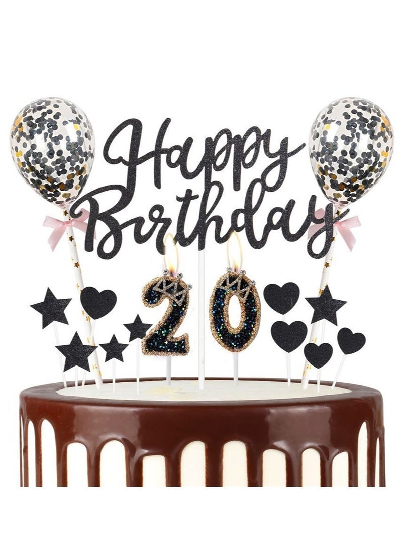 Ssovi Royal Crown Number [4] Birthday Candle, 3D Glitter Black & Gold Rhinestone Cake Topper with Holder, Smokeless Single Metallic Decoration for Party & Anniversary - 1 Piece - Image 4