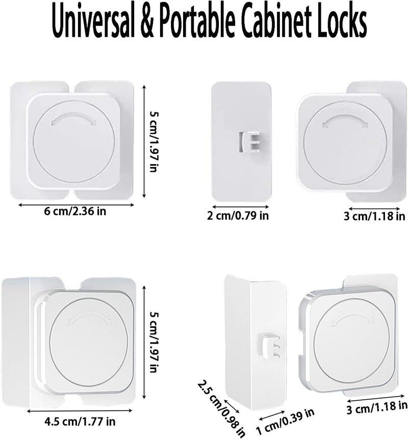 SIYANSHU Child Safety Cabinet Locks, Baby Safety Hidden Lock for Cabinets, Drawer, Refrigerator No Drilling, Baby Proofing Latches for Closet, Kid Safety Lock to Keep Your Child Safe at Home (Pack Of-2, Flat angle lock) - Image 2