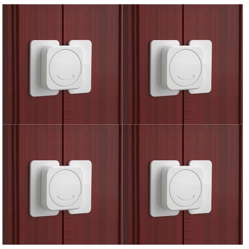 SIYANSHU Child Safety Cabinet Locks, Baby Safety Hidden Lock for Cabinets, Drawer, Refrigerator No Drilling, Baby Proofing Latches for Closet, Kid Safety Lock to Keep Your Child Safe at Home (Pack Of-2, Flat angle lock) - Image 4