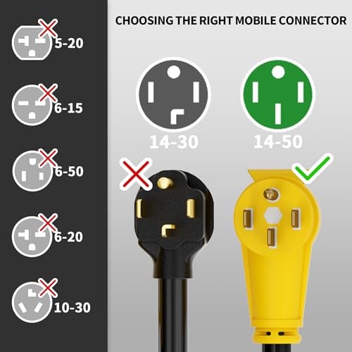 POWGRN NEMA 14-50P to NEMA 14-50R 25FT 50 Amp RV/EV Extension Cord Outdoor with Grip Handle, Flexible 4 Prong Heavy Duty RV Power Cord Waterproof, 50A 125/250V 6250/12500W STW, ETL Listed - Image 4
