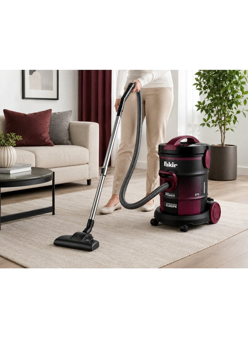 Fakir Drum Vacuum Cleaner, 21L Capacity, 2200W, 300W Suction Power, HEPA Filter, Wet & Dry Vacuum Cleaner with Blower Function for Home, Garage & Workshop - Image 3