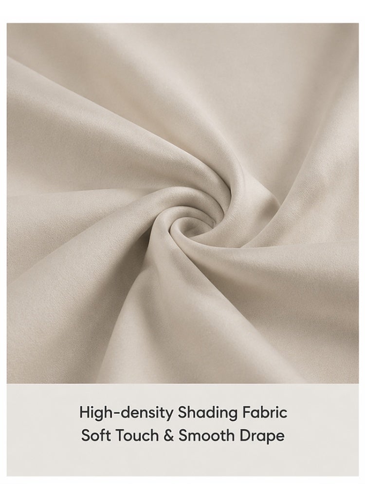 Hirospace Single Panel Room Darkening Curtain with Grommet Top Solid Color Blackout Window Treatment for Bedroom Living Room Bathroom Loft Beige 132cm Wide by 213cm High Portable Sun Blocking Drapery - Image 4