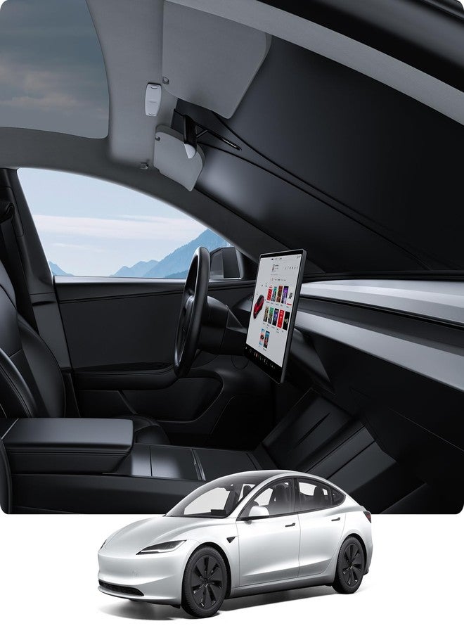 BASENOR Sunshade for Tesla Model Y Model 3 Windshield Sunshade Folding Front Window Sun Shade NEW GREY - Image 1