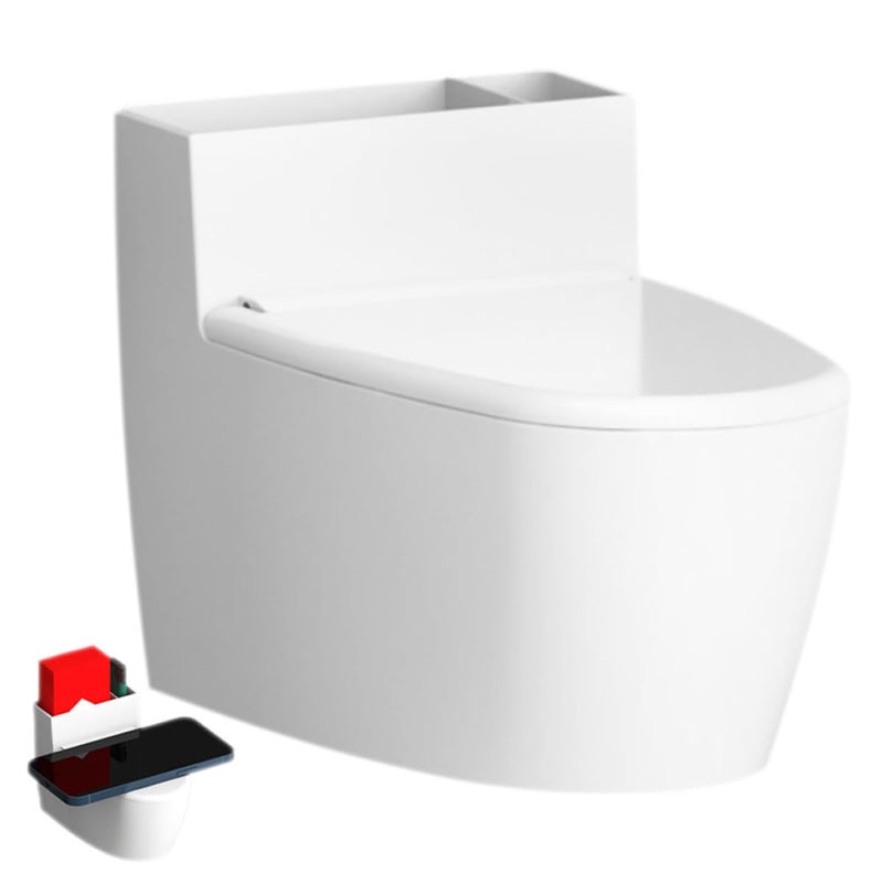 Ceramic White Wall Mounted Smokeless Ashtray With Lid Windproof Bathroom Accessory - Image 2