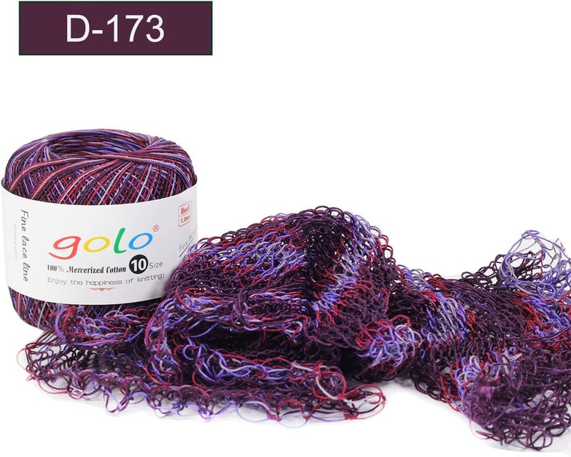 Golo Crochet Thread Size 10 for Hand Knitting - Multicolour Rainbow Yarn D173 - Image 2