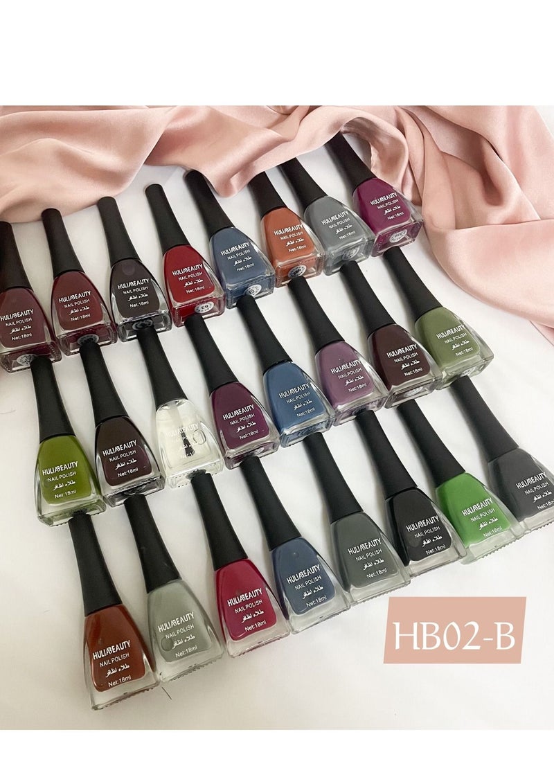 HULIABEAUTY - multicolored nail polish set; Consists of 24 pieces - Image 1