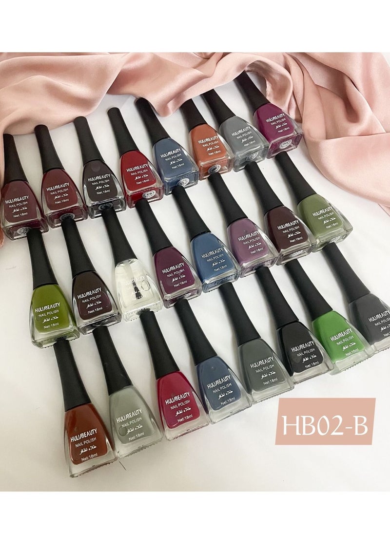 HULIABEAUTY - multicolored nail polish set; Consists of 24 pieces - Image 1