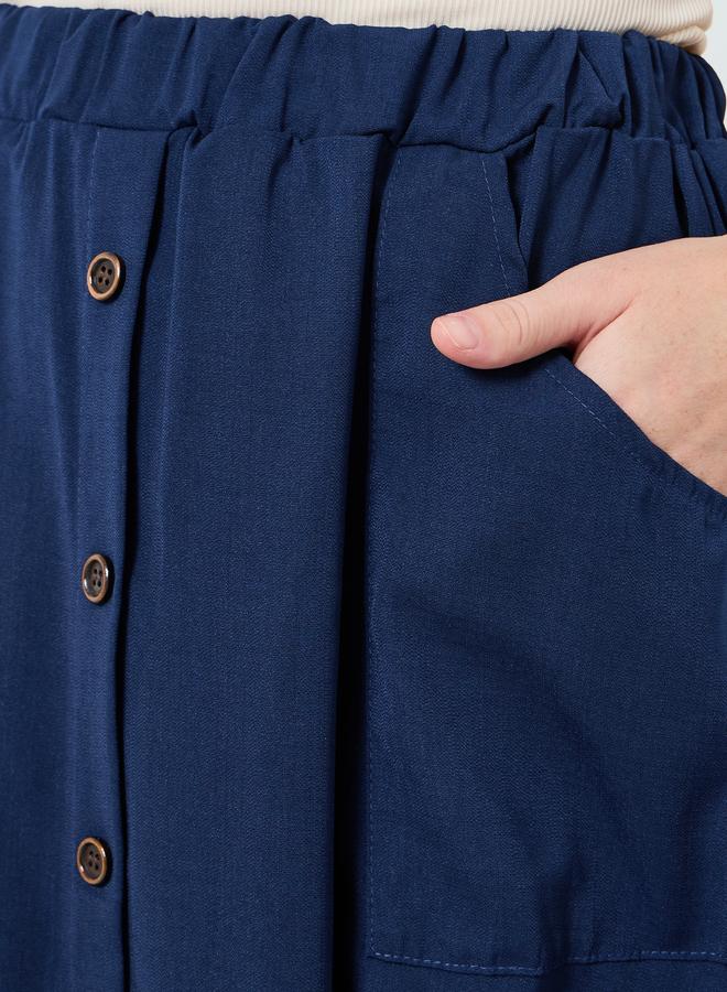 Take Two Women Solid Buttoned Knee-Length Skirt - Image 3