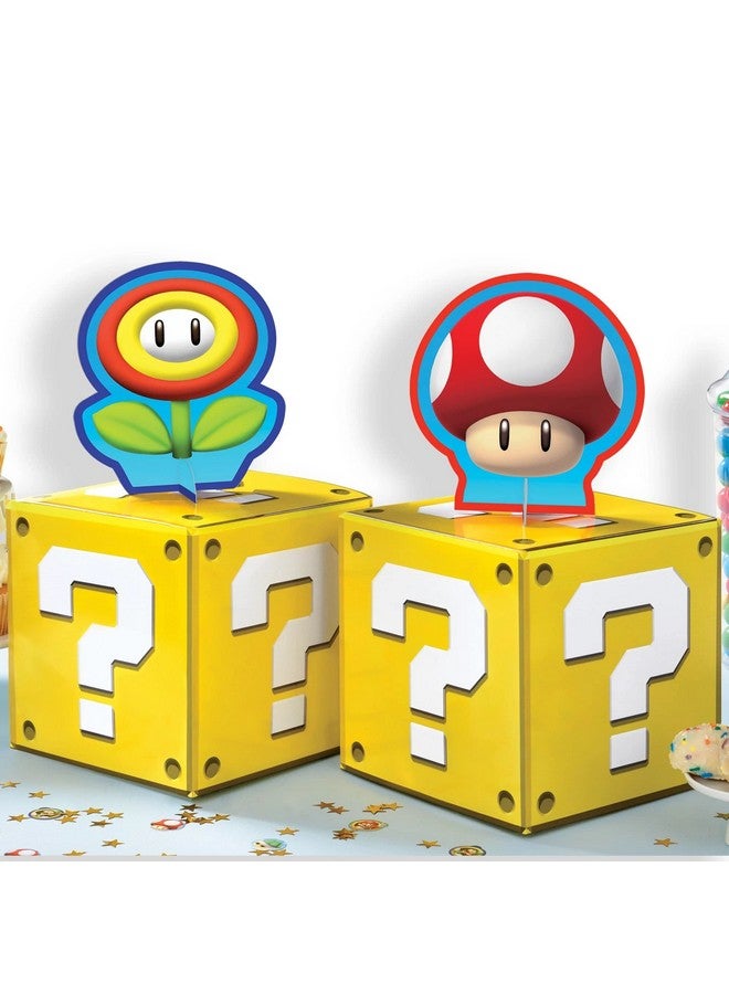 Amscan Super Mario Brothers™ Centerpiece Decorating Kit 2 Boxes (8") ; 1 Centerpiece (4" X 5.5") & 1 Centerpiece (7.75" X 9") Pack Of 4 ; Perfect For Themed Birthday Parties & Celebrations - Image 2