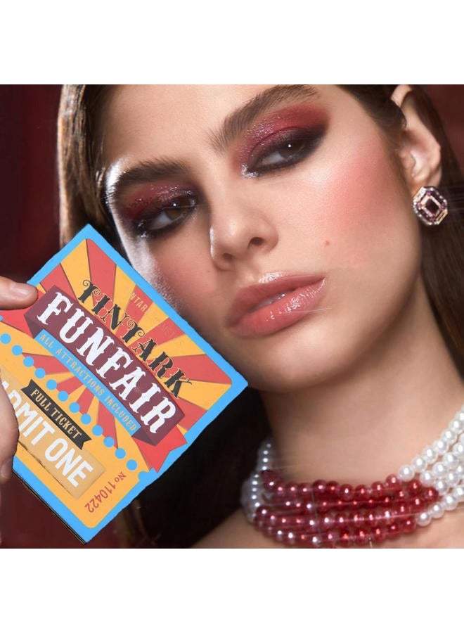 Tintark 18 Colour Funfair Eyeshadow Palette, Carnival Party Eyeshadow, Gold, Silver, Black, White, Yellow, Orange, Brown, Bronzer, Red, Blue, Purple, Green, Eyeshadow Palettes, Glitter Matte Shimmer - Image 3