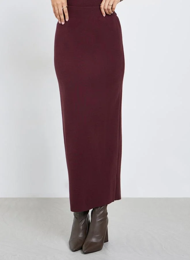 ستايلي تنورة طويلة سادة بحافة واسعة