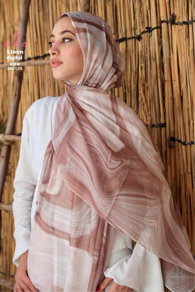 Luxury Linen Islamic Hijab Scarf for Women– Elegant Design for Daily Wear & Special Occasions – Size 200 × 75 cm