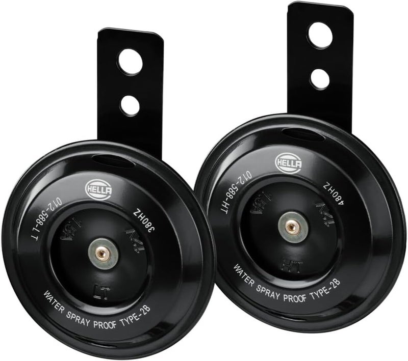HELLA 012588011 Motorcycle Series Black 12V Disc Horn Kit (Universal Fit-Set/Box) - Image 2