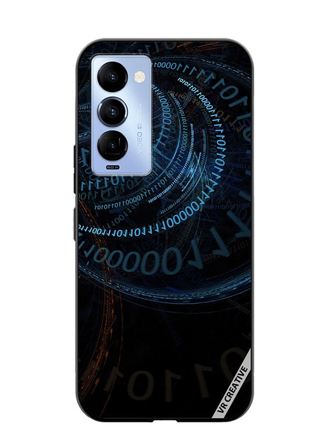 VR CREATIVE Protective Case Cover For Tecno Camon 18/18 P Binary Code Abstract Design Multicolour - Image 1
