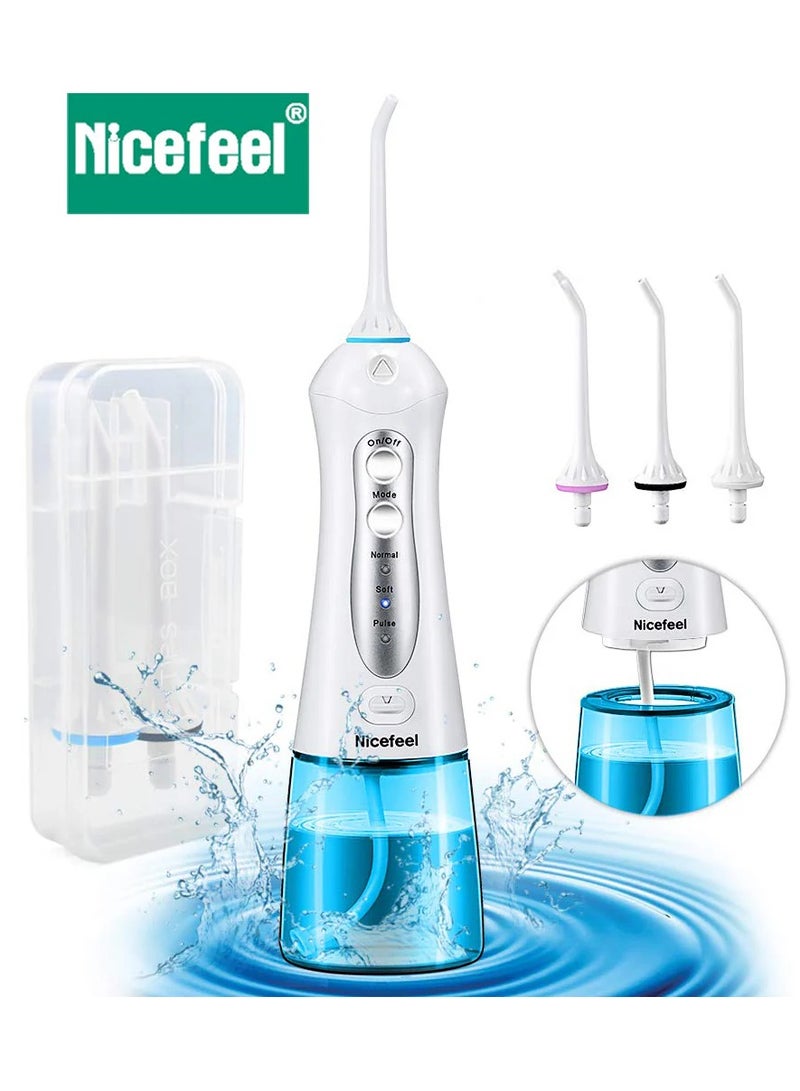 Nicefeel Fc159 Blue Cordless Dental Water Flosser Oral Irrigator High Pressure 1800 Pulses Per Minute 360° Rotating Nozzle 3 Modes Travel Bag - Image 1