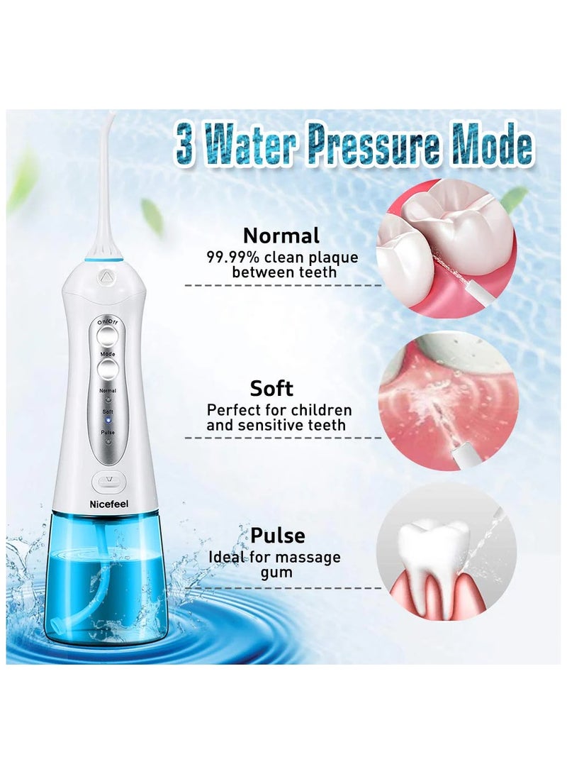 Nicefeel Fc159 Blue Cordless Dental Water Flosser Oral Irrigator High Pressure 1800 Pulses Per Minute 360° Rotating Nozzle 3 Modes Travel Bag - Image 2