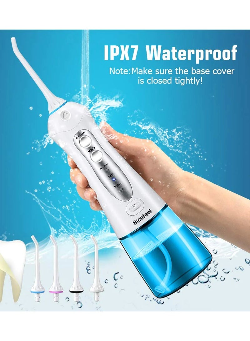 Nicefeel Fc159 Blue Cordless Dental Water Flosser Oral Irrigator High Pressure 1800 Pulses Per Minute 360° Rotating Nozzle 3 Modes Travel Bag - Image 5