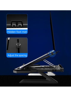 llano Laptop Stand Foldable RGB Cooler with Heat-Vent Ergonomic Ventilated Shelf Multi-Angle Adjustable Cooling Bracket for 11-17 Inch Notebooks  - Image 3