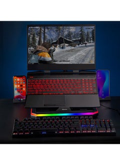 llano Laptop Stand Foldable RGB Cooler with Heat-Vent Ergonomic Ventilated Shelf Multi-Angle Adjustable Cooling Bracket for 11-17 Inch Notebooks  - Image 1