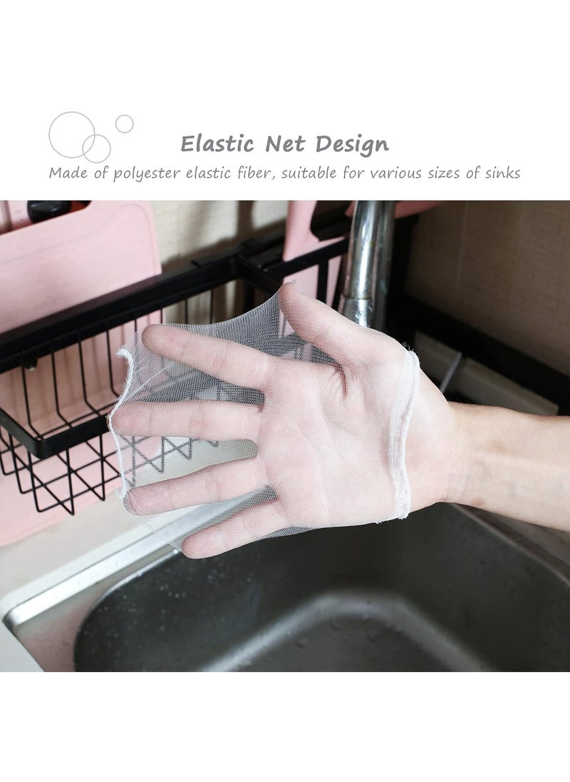 Kitchen Sink Strainer Trash Bag,100 PCS Drain Nets for Sink, Sink Strainer Filter Mesh Bag, Kitchen Sink Trash Mesh Bag, Disposable Anti-Clogging Elastic Filter Bags, Fits Most Sizes of Sink Strainer