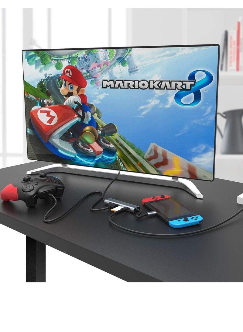 4-in-1 USB-C to HDMI Digital AV Hub for Nintendo Switch OLED, PC Charging, Samsung DeX, and Travel TV Docking Station - Supports 4K HDMI Output and USB 3.1. - Image 5