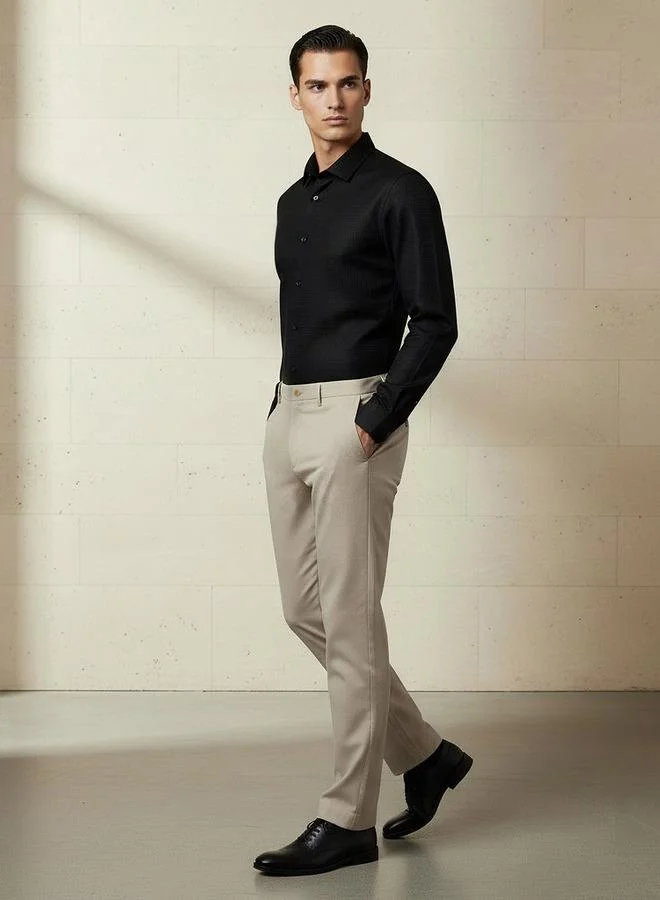 Splash FAV Men Regular Fit Collared Textured Long Sleeve Shirt