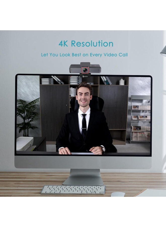 Angetube 4K AI Webcam: AI-Trackig Web Camera Dual AI Noise-Cancelling Microphones - HDR-Enabled, USB 3.0, Remote Control, Sony_Sensor, Adjutable Field of View, Work with Teams, Zoom, Webex - Image 4