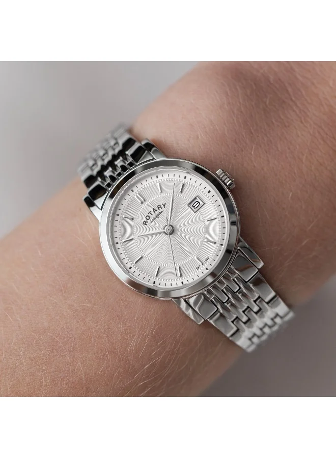 Rotary  Rotary Ladies Heritage White Dial Stainless Steel Bracelet Watch - LB05420/02 for Women | Best Price UAE