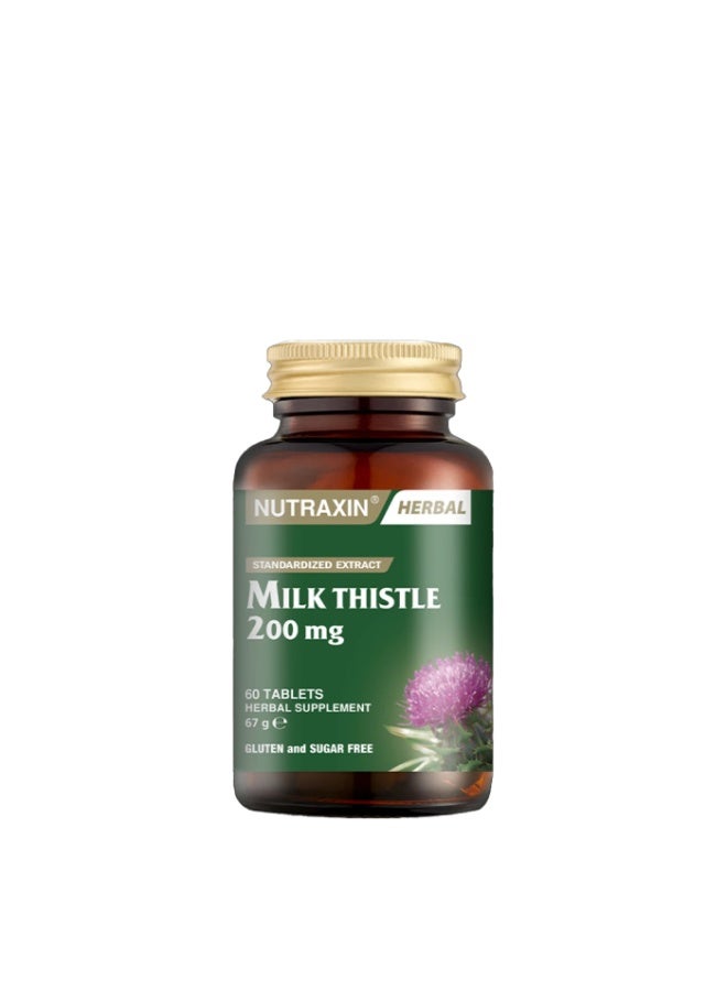 نوتركسين نوتراكسين مستخلص شوك الحليب سيليمارين، التخلص من سموم الكبد 200 ملجم، 60 قرصًا - Image 2