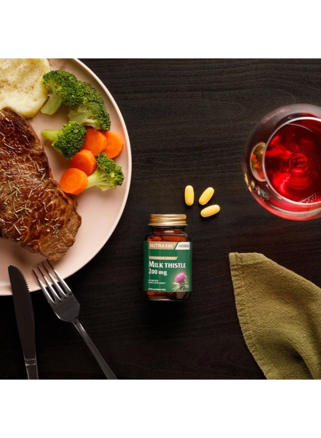 نوتركسين نوتراكسين مستخلص شوك الحليب سيليمارين، التخلص من سموم الكبد 200 ملجم، 60 قرصًا - Image 3