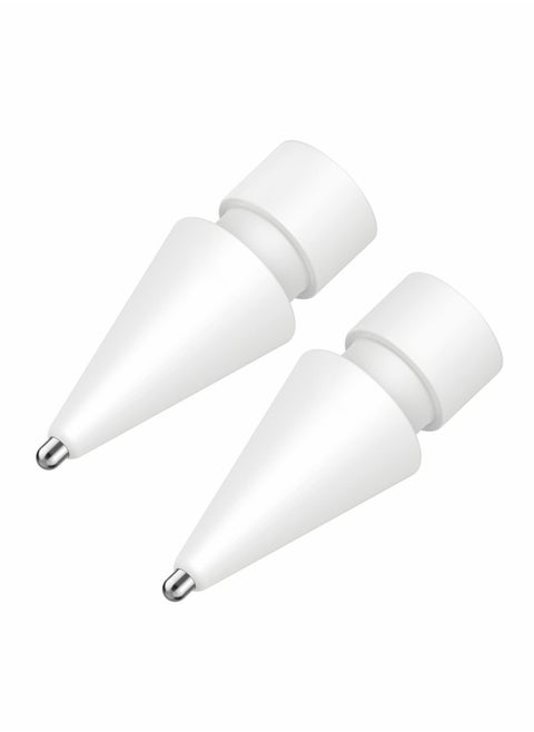 Replacement Tips for Apple Pencil, 2 Pack Compatible with Apple Pencil 2nd Gen and 1st Gen, No Wear Out Fine Point Precise Control Pen Like Nibs for Apple Pencil (White 1.3mm)