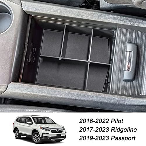 PIMCAR متوافق مع هوندا بايلوت 2016-2022 / هوندا ريدجلاين 2017-2023 / هوندا باسبور 2019-2023 منظم درج الكونسول المركزي ملحقات فاصل مسند الذراع - Image 3