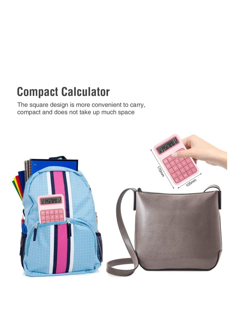 Generic Desktop Calculator, 12 Digit Large Battery LCD Display Office and Big Button for Daily Basic, Business, High School - Pink  - Image 3