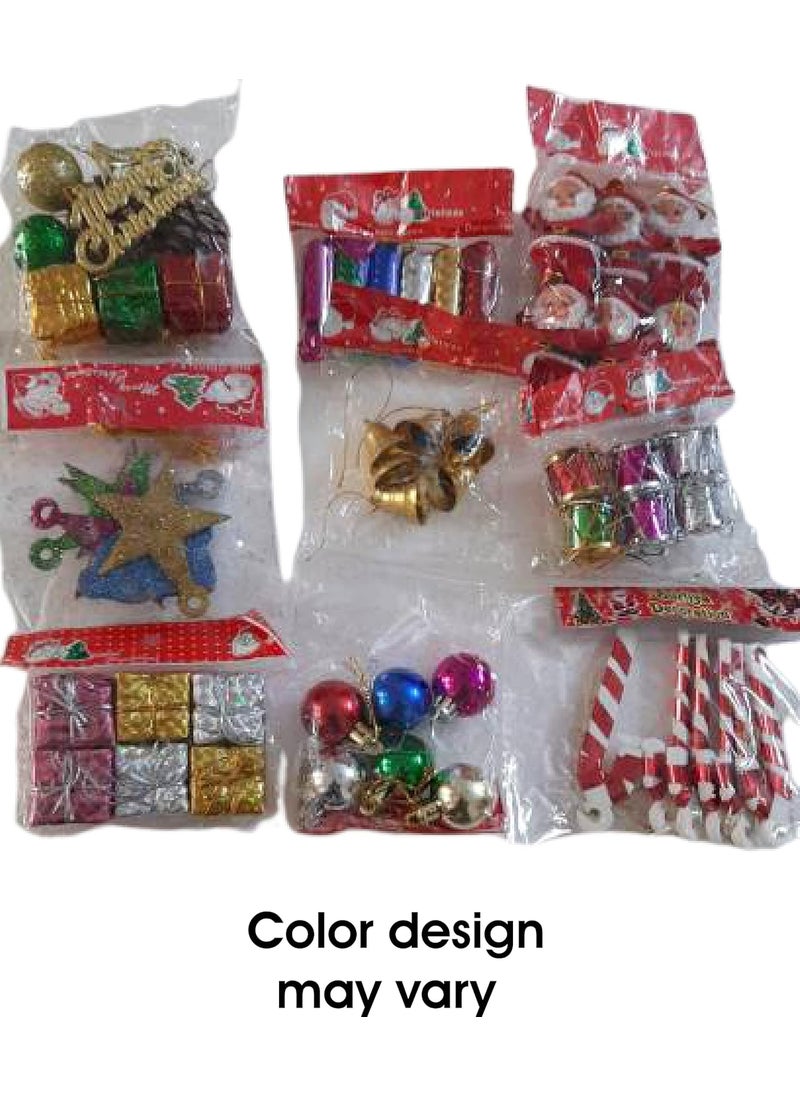 Lazybeee LAZYBEEE Beautiful 55 Pcs Mini Christmas Tree Decoration Ornaments Set for Tree Decorations Christmas Decorations Items Balls Bells Gifts Drums StarsSanta Claus  - Image 3