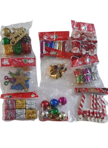 Lazybeee LAZYBEEE Beautiful 55 Pcs Mini Christmas Tree Decoration Ornaments Set for Tree Decorations Christmas Decorations Items Balls Bells Gifts Drums StarsSanta Claus  - Image 1