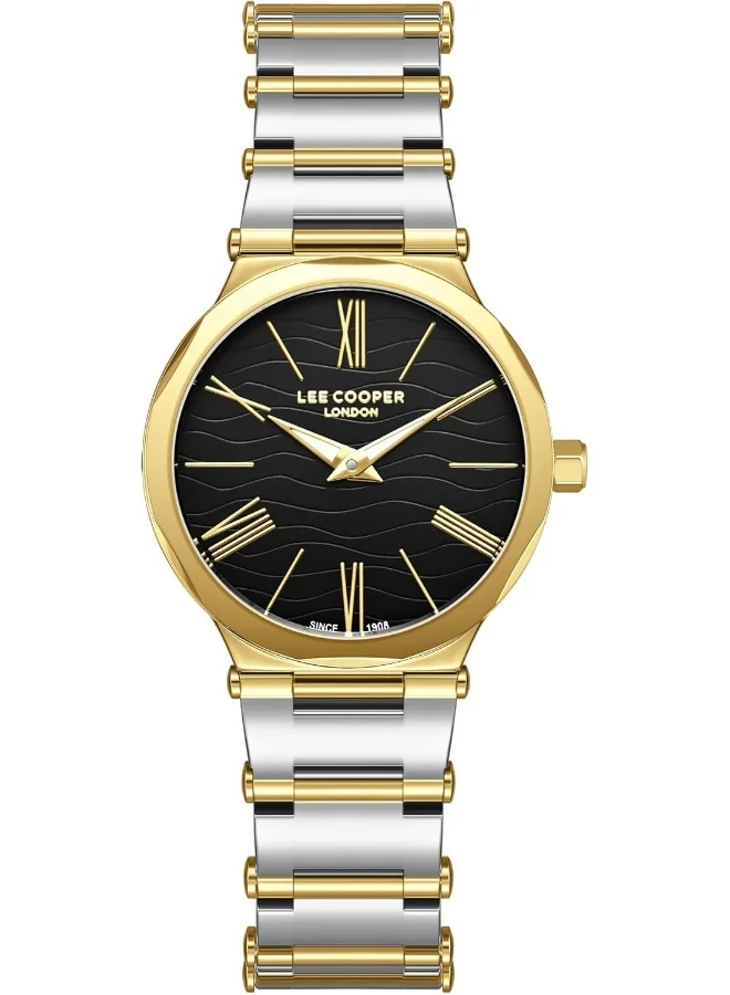لي كوبر Women's VJ20C1 Movement Watch, Analog Display and Metal Strap - LC08000.550, Black