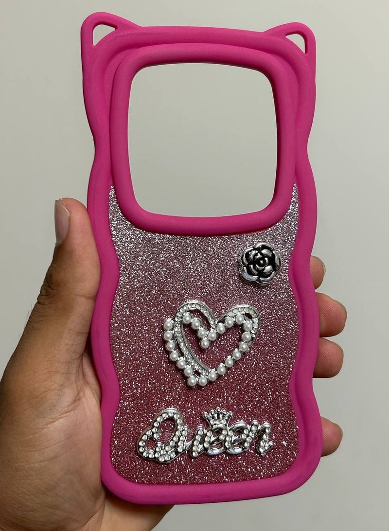 Queen Heart Back Cover Compatible with Oppo Reno 12F - Image 2