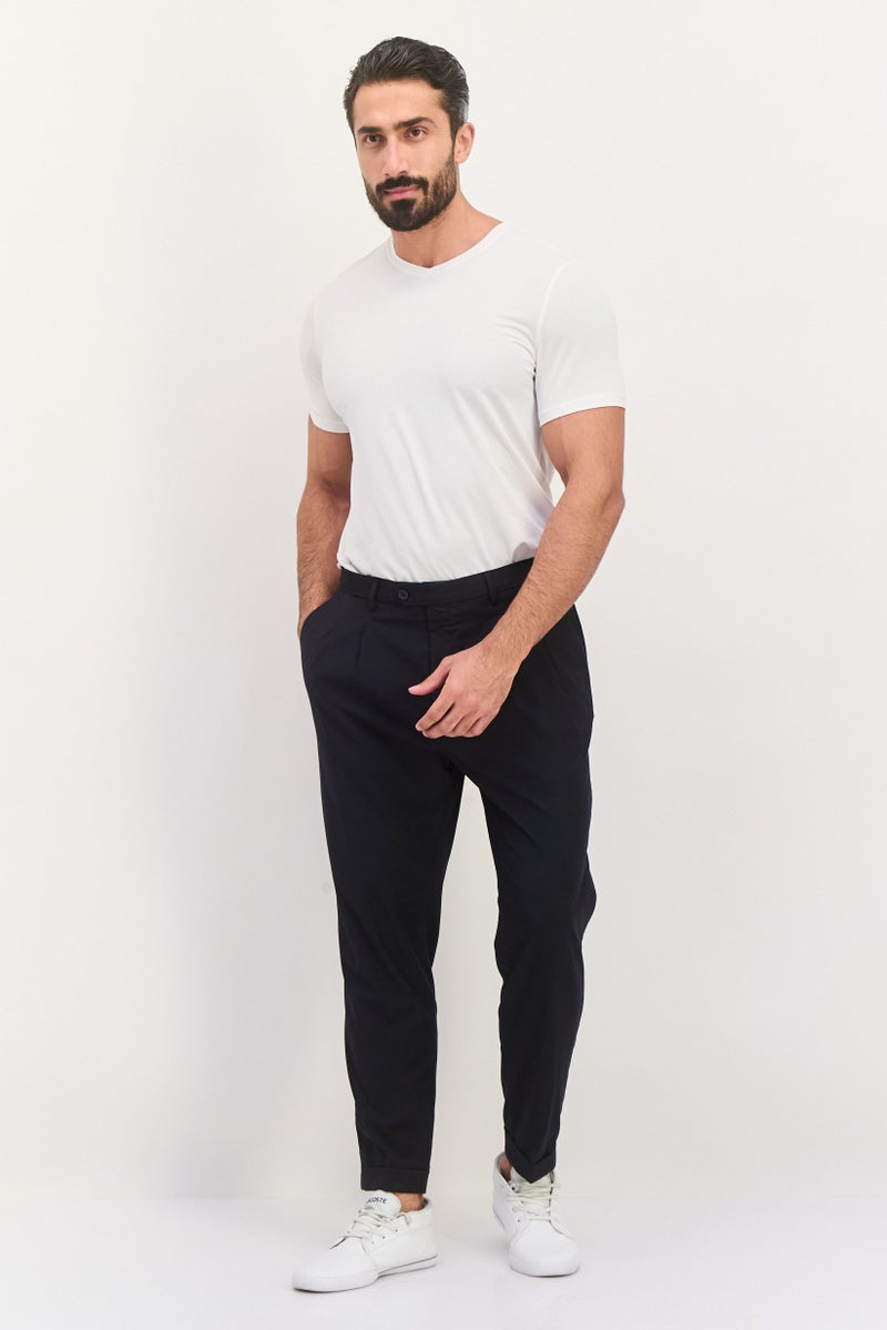 Sorbino Men Regular Fit Solid Chino Pants, Navy - Image 4