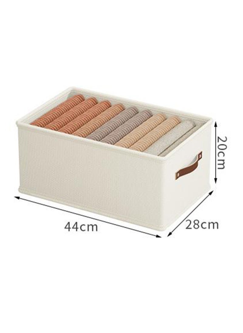 Topyich - Closet Clothes Organizer with Handle, 3 Pcs Fabric Storage Boxes , Stackable Foldable Closet Container for Organizing Clothes Toys - Image 1