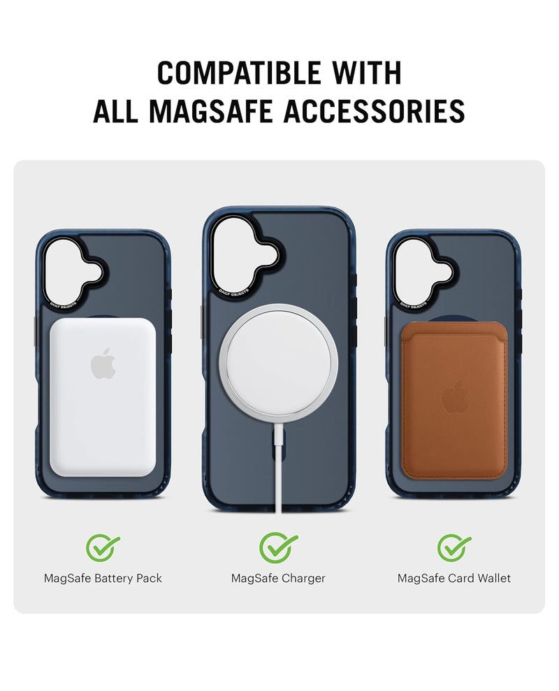 Daily Objects غطاء خلفي واقي مغناطيسي من بولي كربونات نيمبوس متوافق مع آيفون 16 | حماية الكاميرا والجسم | مقاوم للصدمات والخدوش | قطع دقيقة وتصميم عصري | شحن لاسلكي أزرق - Image 4