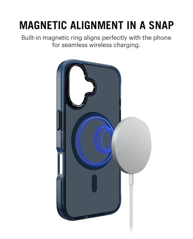 Daily Objects غطاء خلفي واقي مغناطيسي من بولي كربونات نيمبوس متوافق مع آيفون 16 | حماية الكاميرا والجسم | مقاوم للصدمات والخدوش | قطع دقيقة وتصميم عصري | شحن لاسلكي أزرق - Image 2