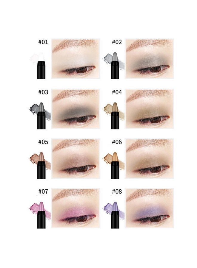 VolksRose 16 Colors Eyeshadow Shimmer Stick Highlighter Eye Shadow Stick Set Colorful Eyeshadow Pencil Crayon Creamy Waterproof Pearly Sparkle Glitter Cream Stick Pen Eyeliner Makeup For Women - Image 5