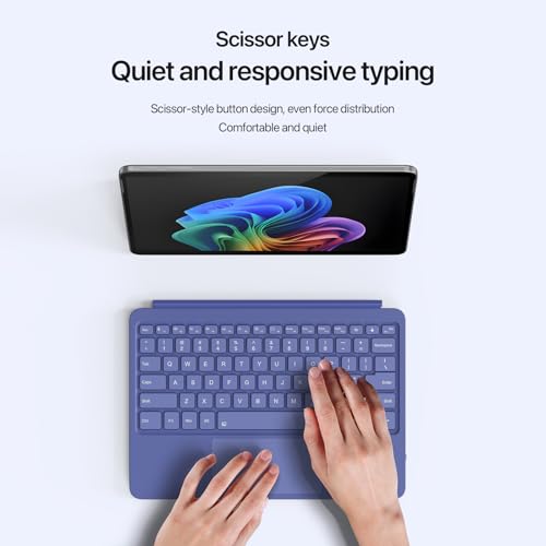 delicase Magnetic Bluetooth Keyboard Cover for Surface Pro 12" 1st 12 inch Laptop Released in 2025 with Backlit (Dark Grey) - Image 3