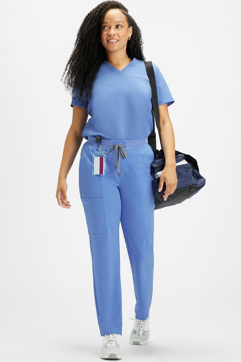 Fabletics Women's Performance Scrub Pant - MotionTech, 4-Way Stretch, Pocket-Packed, Lightweight, Semi-Slim Fit, 4X / Regular 28 in | 28, Ceil Blue - Image 2